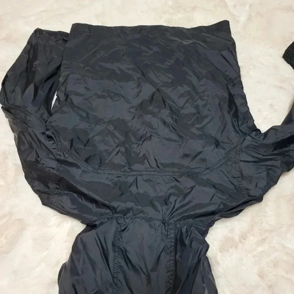 Columbia Unisex Youth Kids Sz XS (6-7) Black Hooded Windbreaker Raincoat